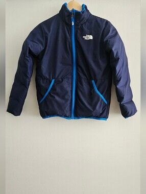 The North Face Blue Andes Reversible 550 Down Puffer Jacket Size S (7/8)